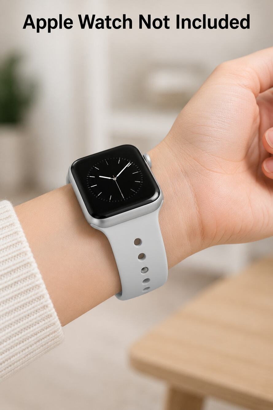 White Band fits M/L Apple Watch Sports  38/40/41mm